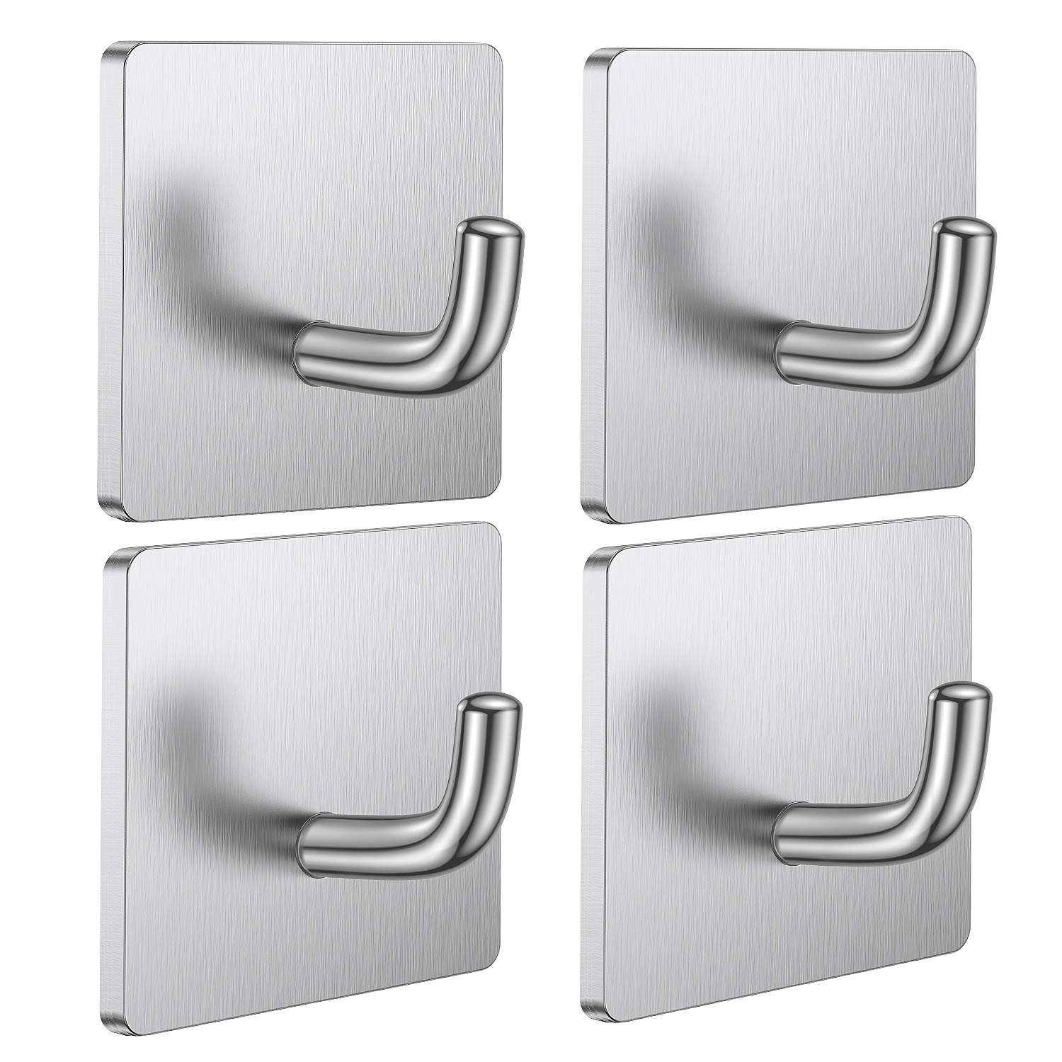 Adhesive Hooks Heavy Duty Stick on Wall Towel  Door Hooks Waterproof Stainless Steel Bathroom Adhesive Hook Bathroom Accessories