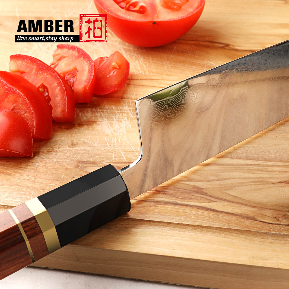 Amber NEW Japanese Kitchen Knives VG10 67 Layer Damascus Steel Santoku Knife Vegetable Slicing Utility Cooking Kitchen Utensils