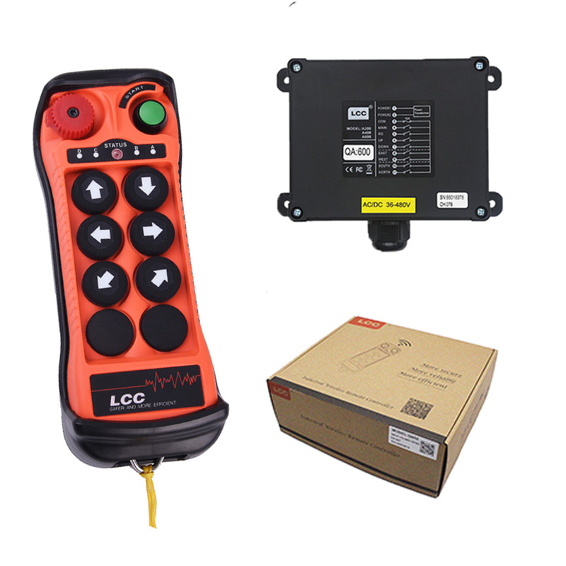 LCC QA600 IP65 Waterproof 433MHz 6-Button Industrial Radio Remote Control for Crane Hoist