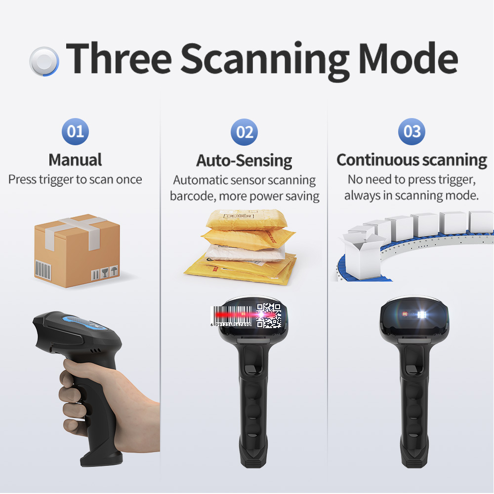 Xincode 2D 1D Handheld Wireless Barcode Scanner Scanning Gun Wired Usb Bar Qr Code Reader Store Supermarket Warehouse Inventory