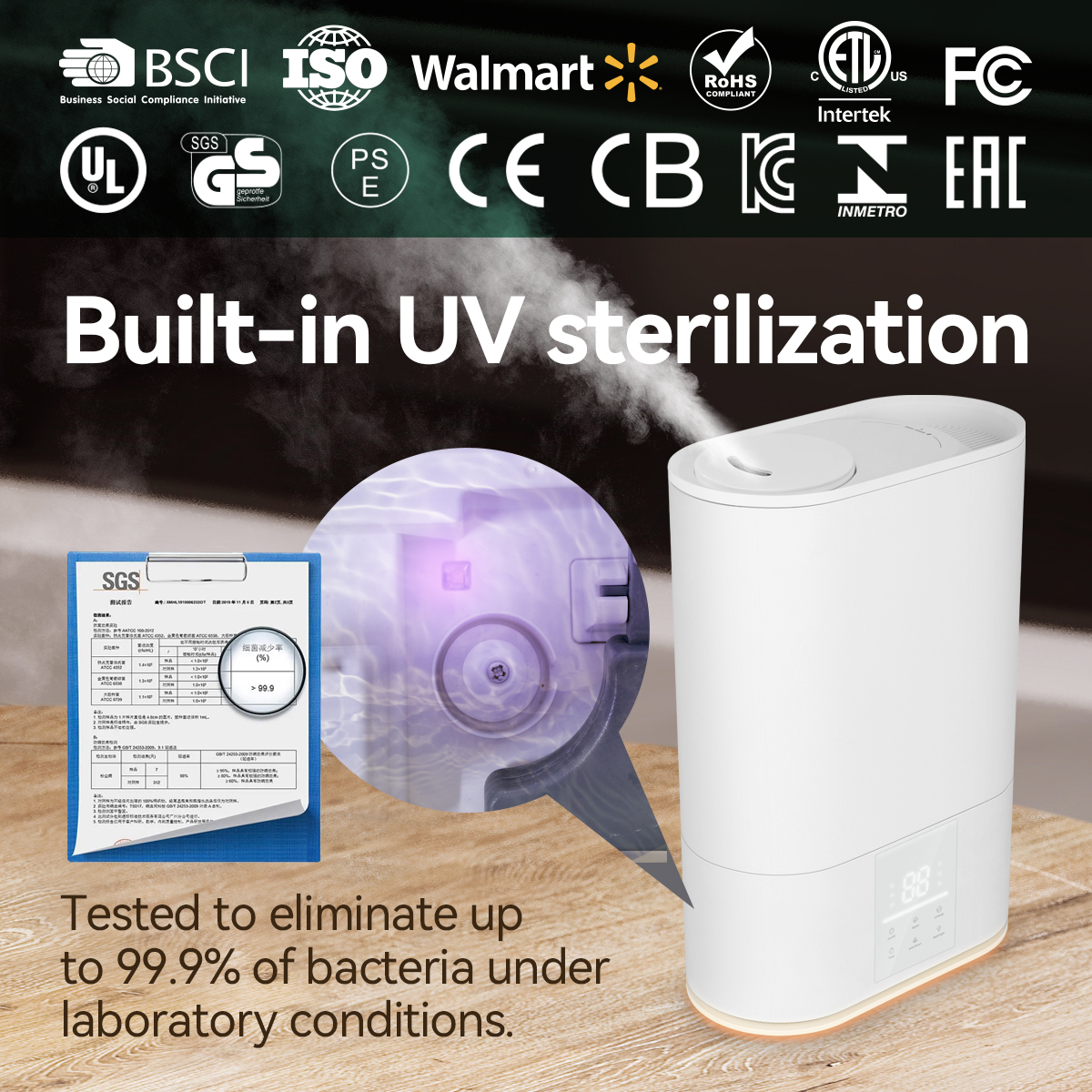 6L Essential Oil Diffuser Humidifier Top Fill LCD Touch Screen Night Light Sleep Mode for Living Room