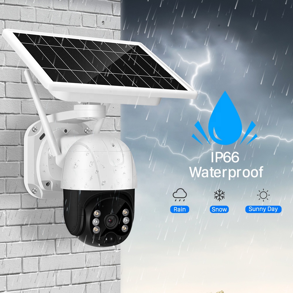 ICSEE 4MP 1080p Solar Security Camera System 360 Web Ptz Outdoor 4G IP Wifi Wireless PIR for Home or Business CCTV Network