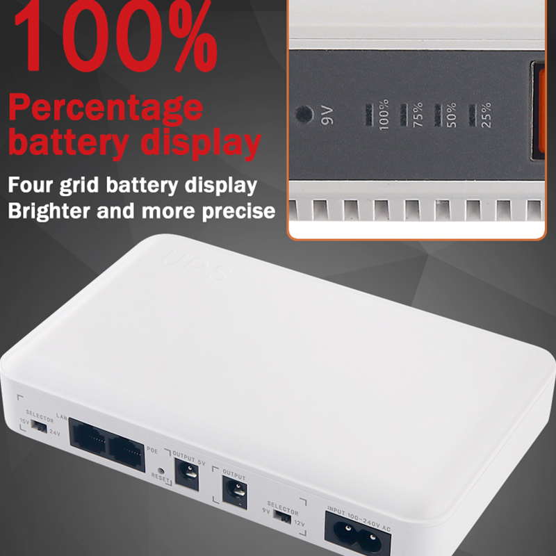 Mini 10400mAh Lithium Battery UPS Single Phase 18W/36W Rechargeable Uninterruptible Power Supply for Home Appliance for Wifi