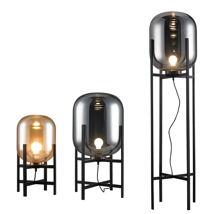 DLSSLIGHTING Modern Floor Lights for Home Decor Living Hotel Villa Four Legs Unique Glass Adjustable Led Floor Lamp