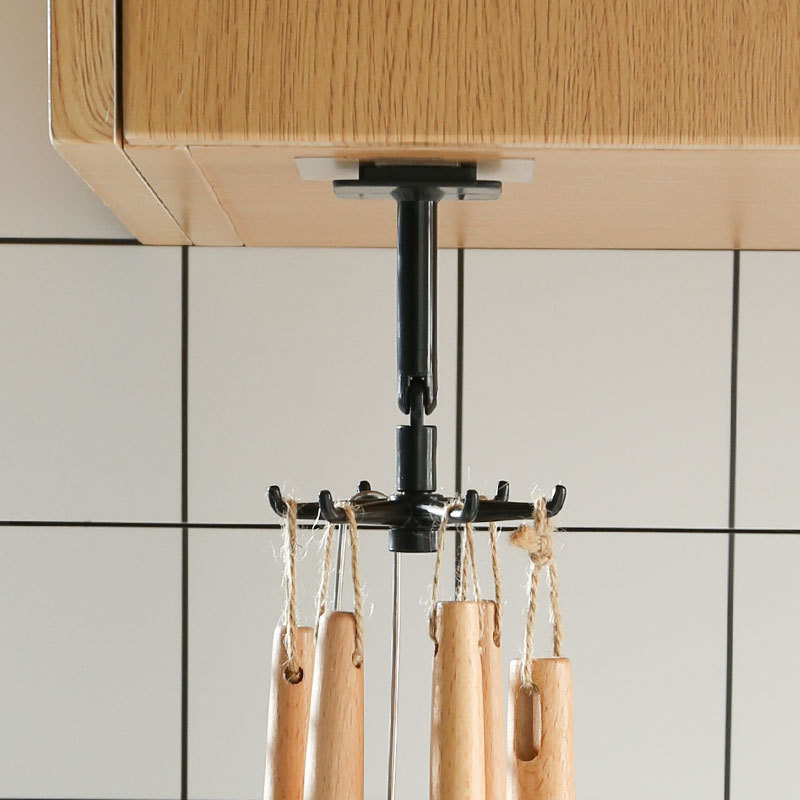 New Multifunctional Rotating Hook Self-adhesive Strong Adhesive Household Kitchen Appliance Storage Hook Wall Hooks