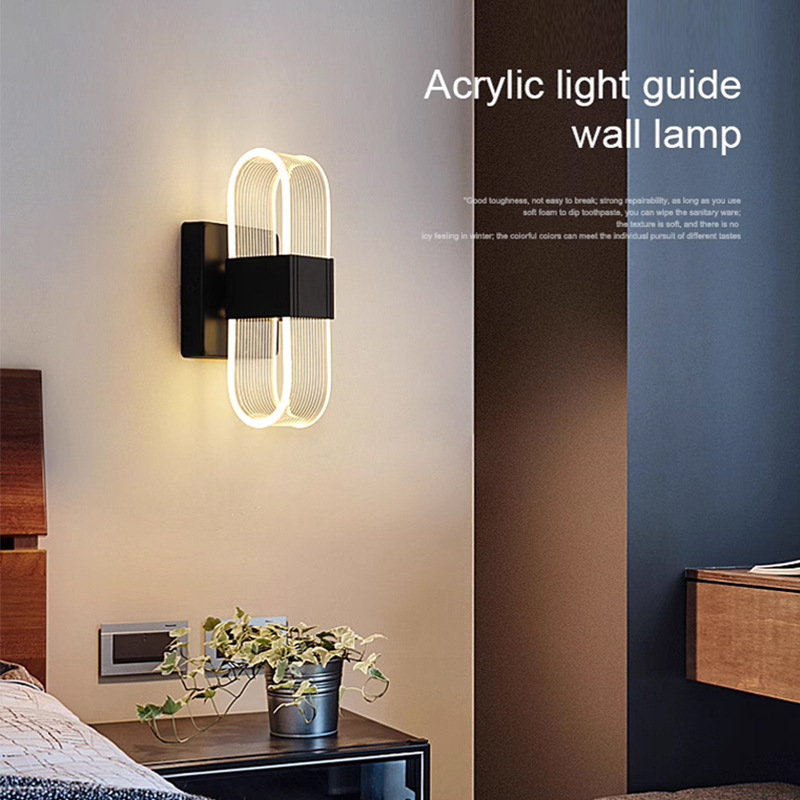 Cross Border Minimalist Modern Bedside Lamp Creative Bedroom Living Room Nordic Led Ultra Bright Aisle Background Wall Light