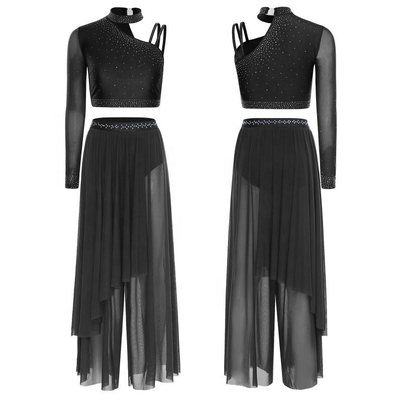 Womens Lyrical Dance Outfit Crop Tops