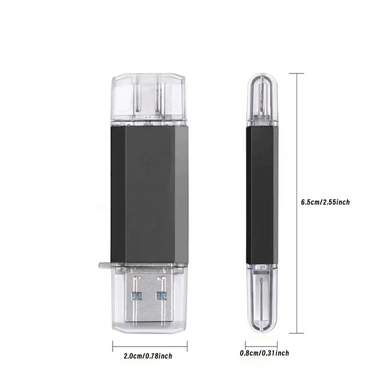 Custom Logo USB3.0 64GB Pendrive Memory Stick Bulk Cheap Metal OTG USB Type-C Flash Drive Disk 8GB 16GB 32GB 128GB
