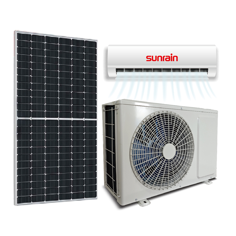 2024 Sunrain Conditioner New Design Full Dc Compressor Hybrid Solar Energy Powered Air Conditioner System for Office