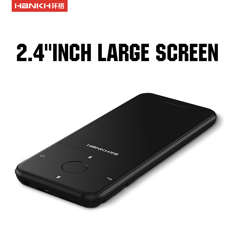 Hbnkh Hot Sale Walkman Mp4 Player 2.4 Inch Screen Touch Button Video Bulit-In Speaker Hifi Mp3  Customizable MP4 Music Player