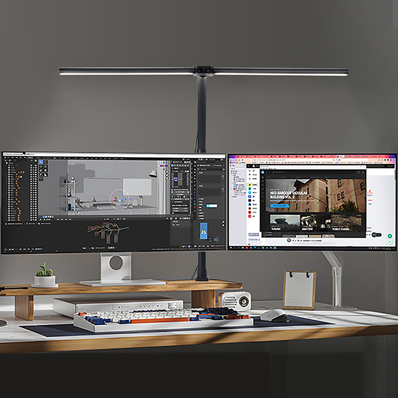 24W Double Head Clip Metal Adjustable Luminarias De Mesa Office Tischlampe Desktop Work Task Study Desk Light LED Table Lamp