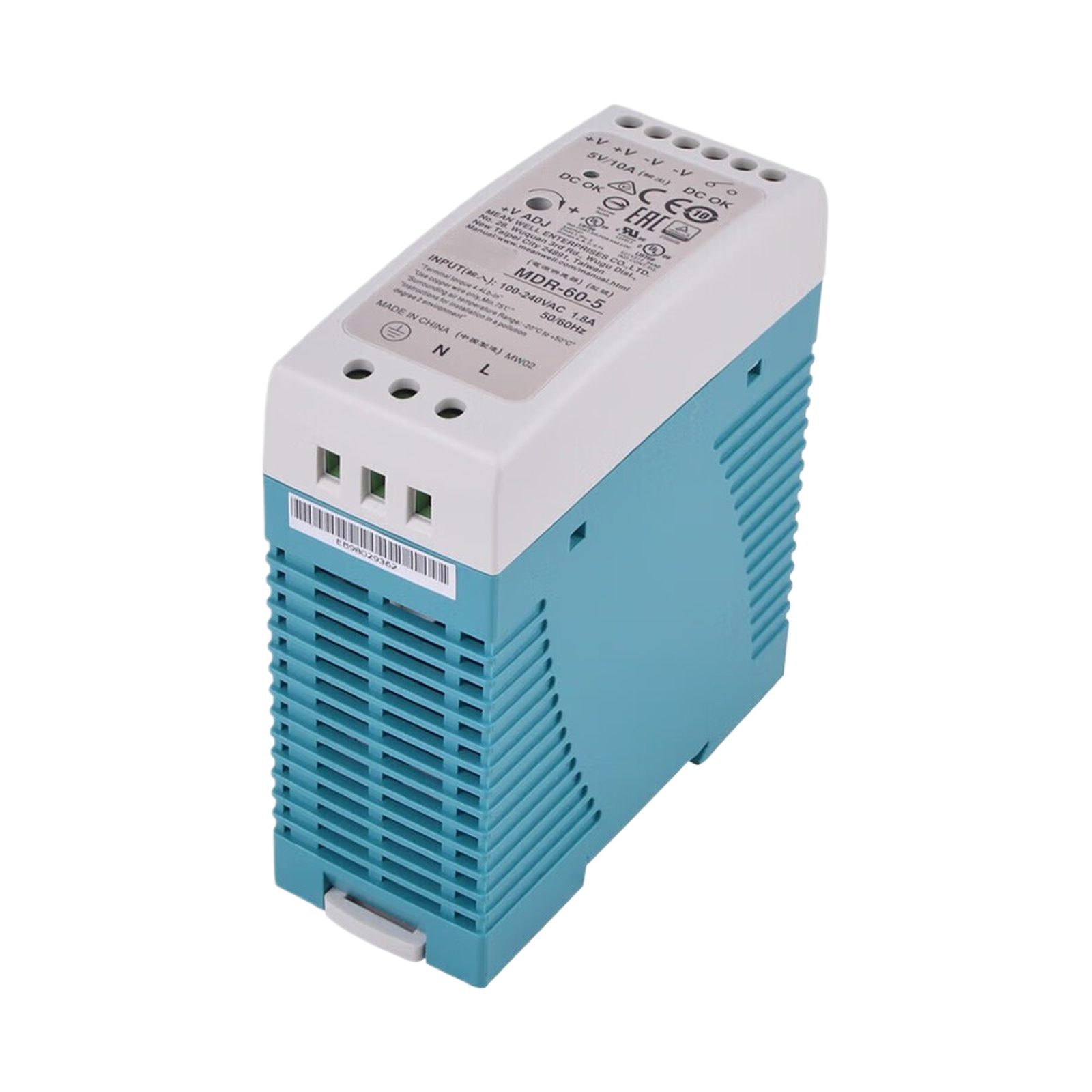 MEAN WELL MDR-60-5 MDR-60-12 MDR-60-24 MDR-60-48 60W 5V 12V 24V 48V ,85-264VAC Input, Economic Industrial DIN Rail Power Supply