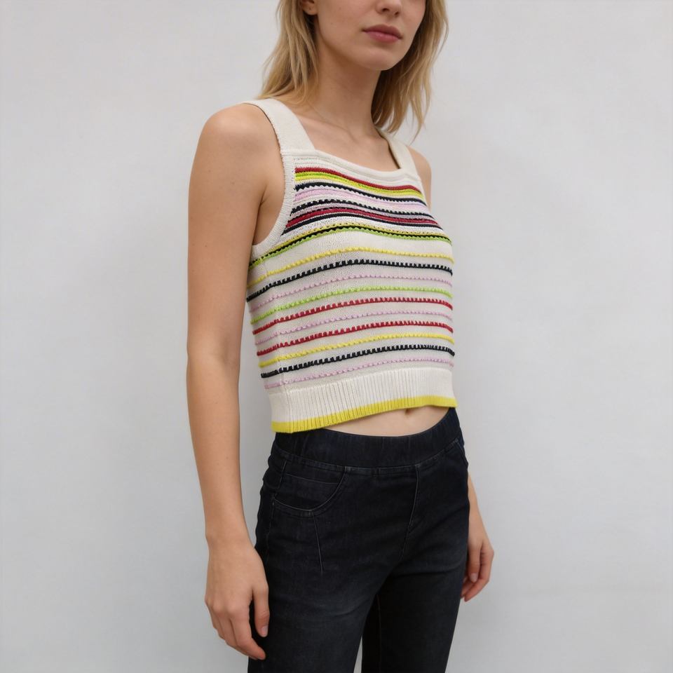 Women's Color Block Sleeveless Sweater