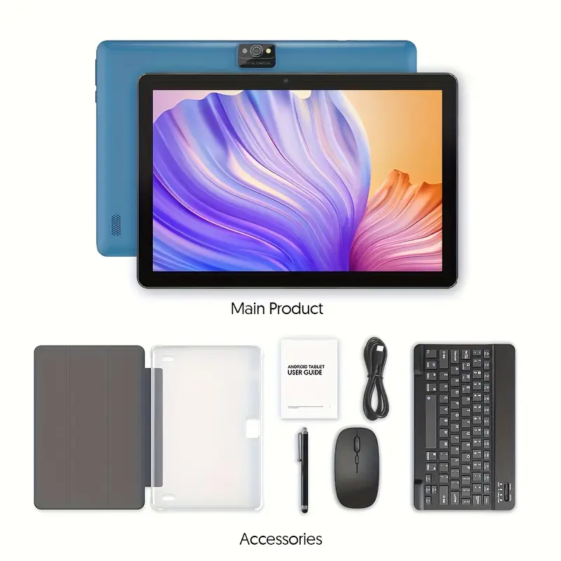 2026 Factory Wholesales Android Tablet 10.1 Inch Quad Core Tablet PC All in One Tablet PC VASOUN M30A with Keytboard Mouse
