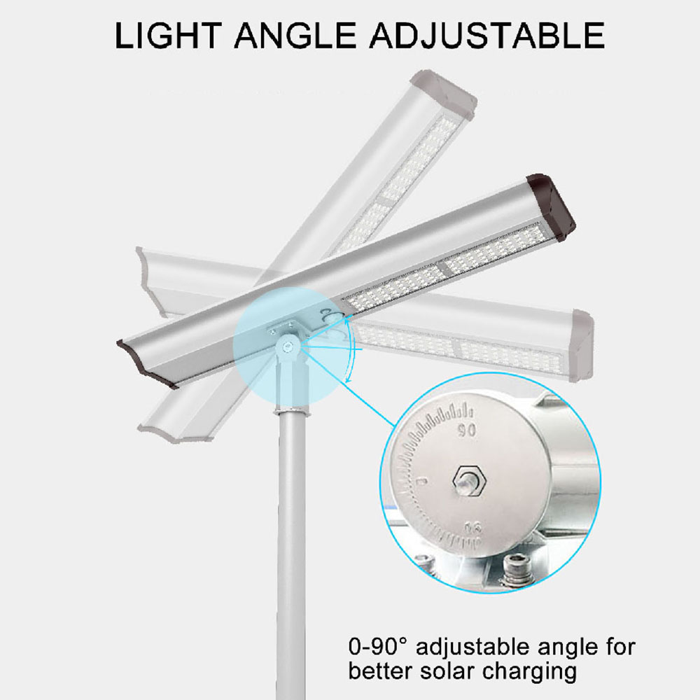 Project Customization Led Lamps LiFePO4 All in One Solar Outdoor Lighting Mono 50W 80W 120W Street Light With Motion Sensor