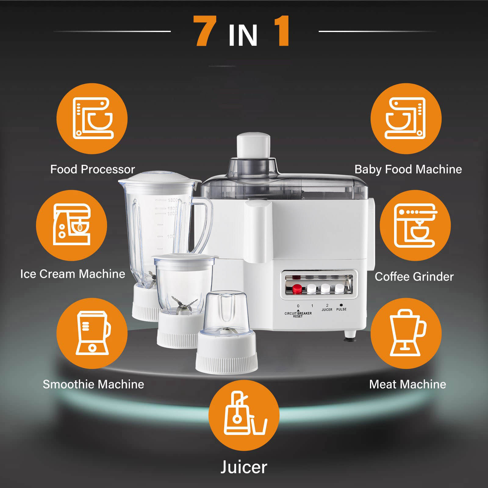 Quality Blender Electric Juicer Blender Mixer Grinder Blender Machine Food Processor With Chopper for Home