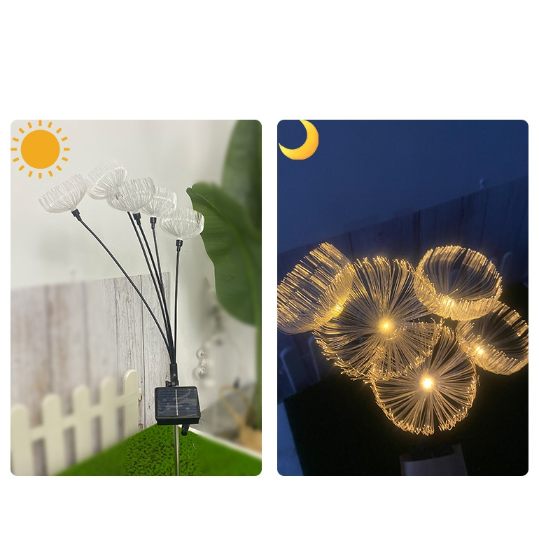 Outdoor Copper LED Solar Jellyfish Ground Lamp for Garden Landscape Decorative Lighting