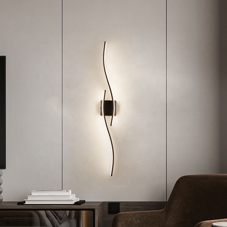 Batterypowered Wireless Wall Light Lamp ModernLED Wall Lamp for Hotel Bedroom Long Strip Corridor Touch Wall Lamp Remote Control