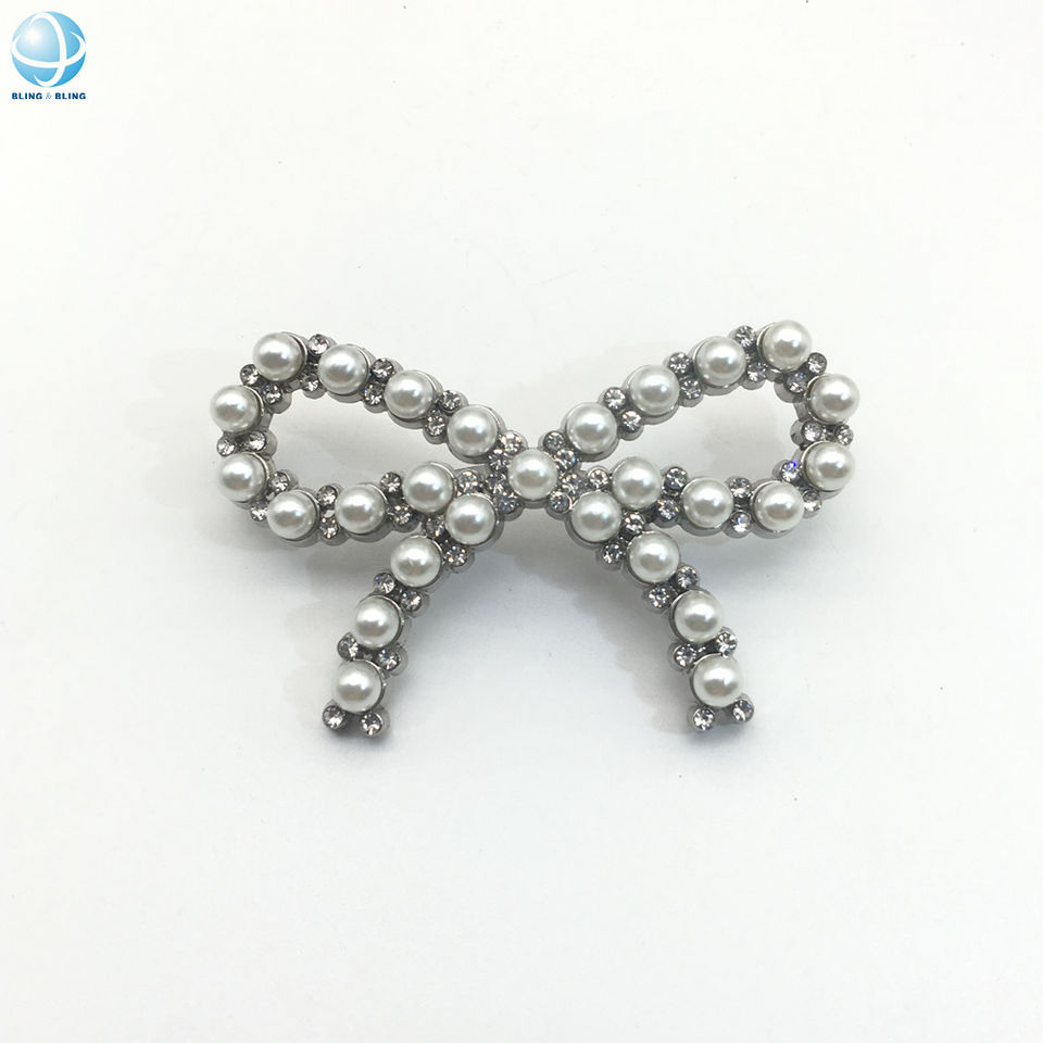 Metal Pearl Crystal Shoe Buckle