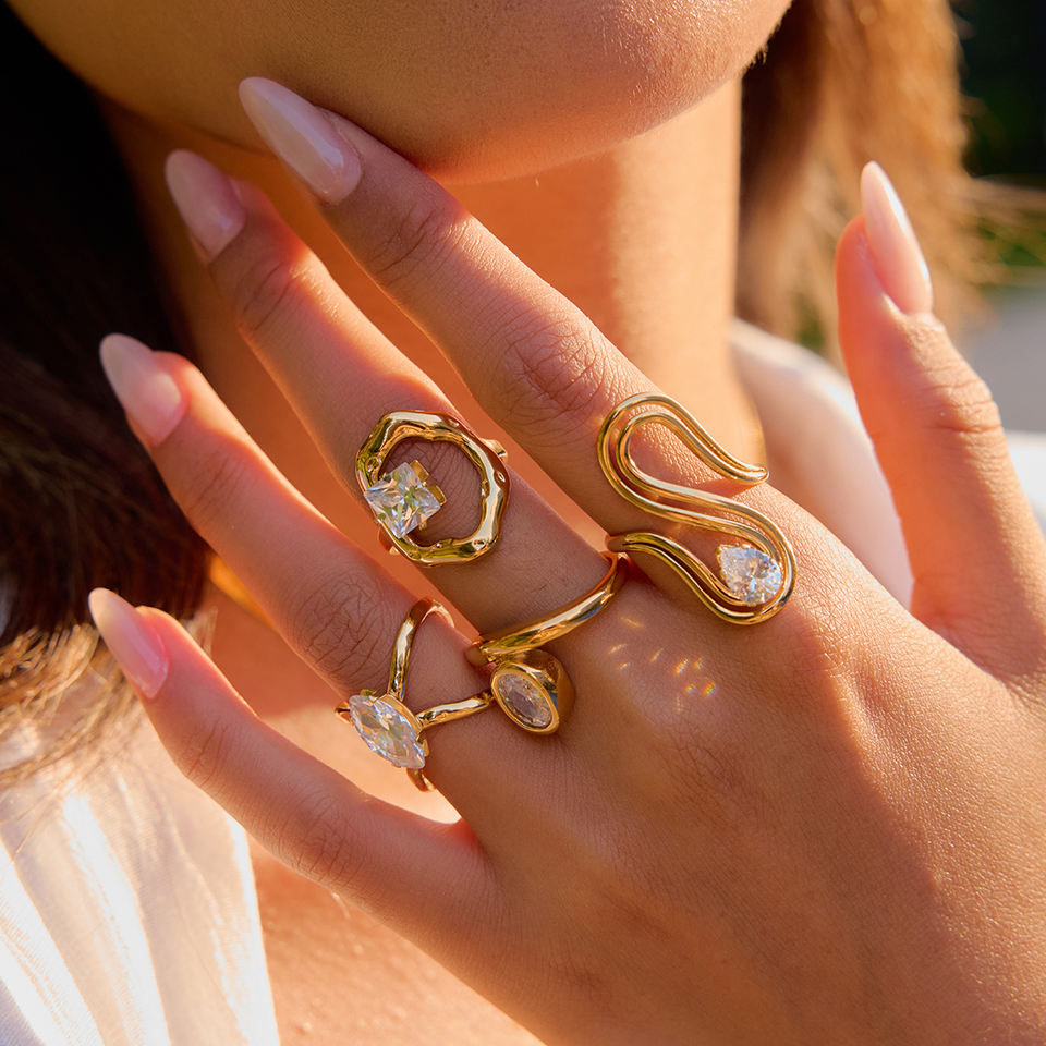 Стальное кольцо J-D (18K Gold Plate)