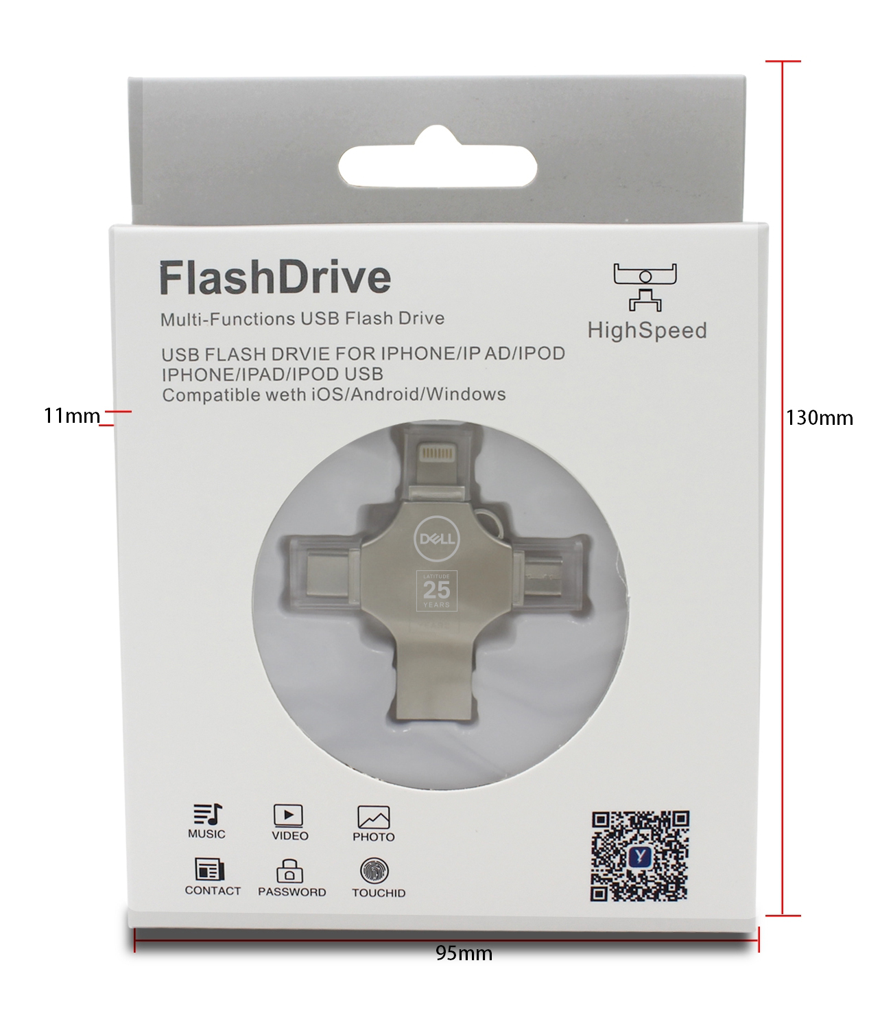 High-Speed 4-in-1 OTG USB 3.0 Flash Drive 64GB Portable Mini Jump Drive 128GB 256GB Android Photo Stick New USB 2.0 for Metal