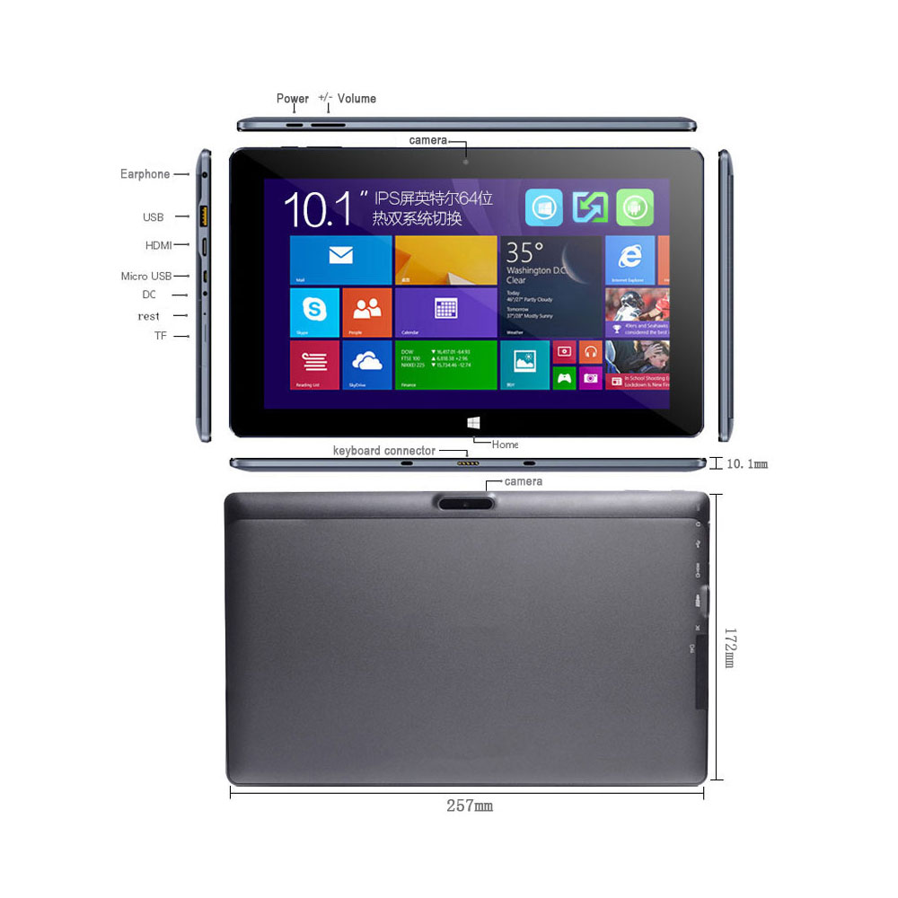 New Design 10 Inch Tablet PC N4120 Win 10 Tab Dual Camera 2 in 1 Rugged Tablette Android Medical Industry Tablet With Keyboard