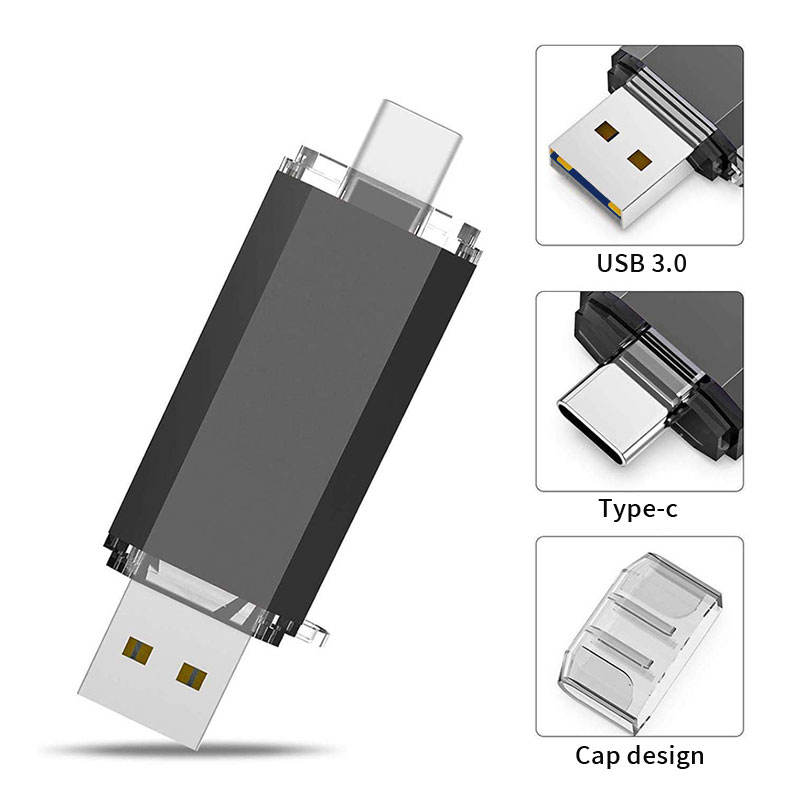 Custom Logo USB3.0 64GB Pendrive Memory Stick Bulk Cheap Metal OTG USB Type-C Flash Drive Disk 8GB 16GB 32GB 128GB