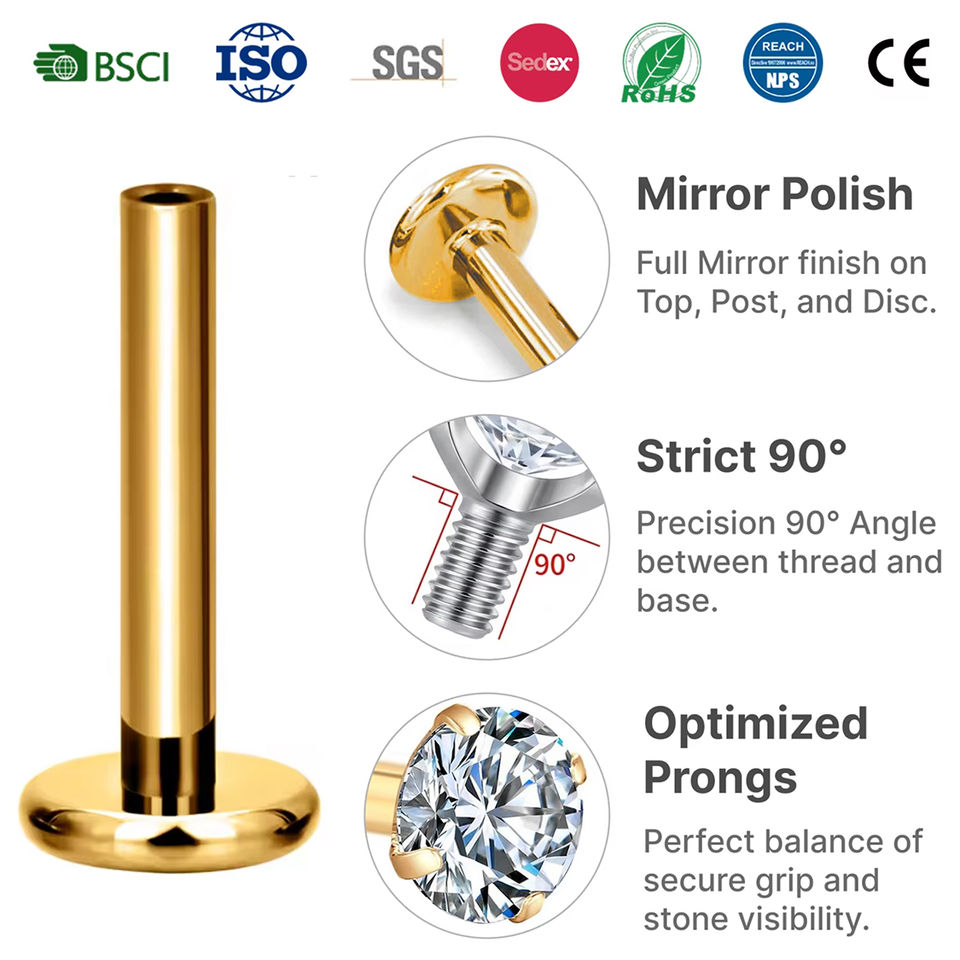 Лабрет JIAXIN (Implant Grade Titanium)