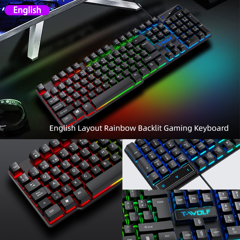 5IN1 Keyboard and Mouse Speaker Headphones Mousepad Laptop Gaming Computer Accessories Combos LED Backlit Keyboard Mouse Set