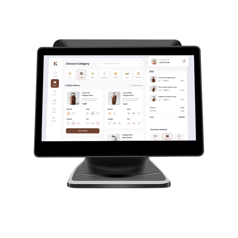 Wholesale Powerful I7 Dual Screen POS Computer with 4+64GB RAM High Volume Retail Cash Register for Fast-paced Environments