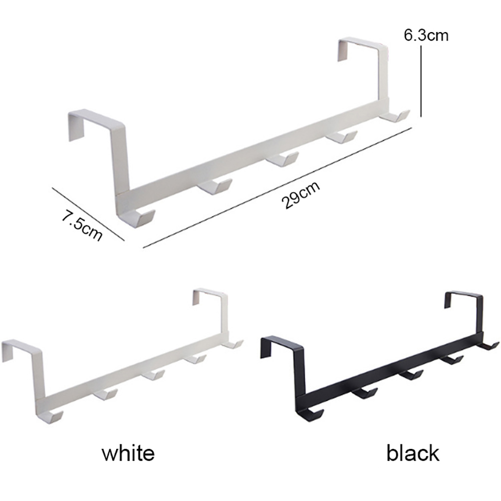 Household Door Hanger Hooks Over the Door Hooks for Hanging Towels Coat Key Hat Purse with 5 Hooks
