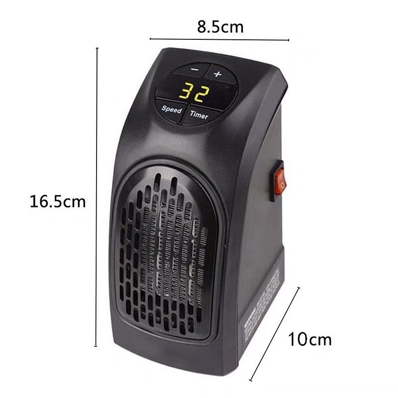 400W Plastic Electric Fan Heater Remote Control Wall-Mounted up 20m Coverage Portable Household Winter Office Bedroom Warmer