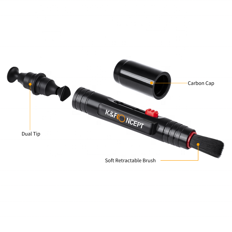 K&F Concept 2-in-1 Plastic Camera Lens Cleaning Brush & Pen for TV Computer Watch Phone Screens-Eco-Friendly