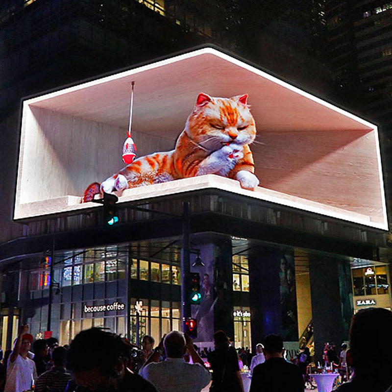 Energy-Efficient Naked Eye 3D Digital Billboard Outdoor P4 P5 P6 P8 P10 3D Led Video Wall Screen for Advertising Display