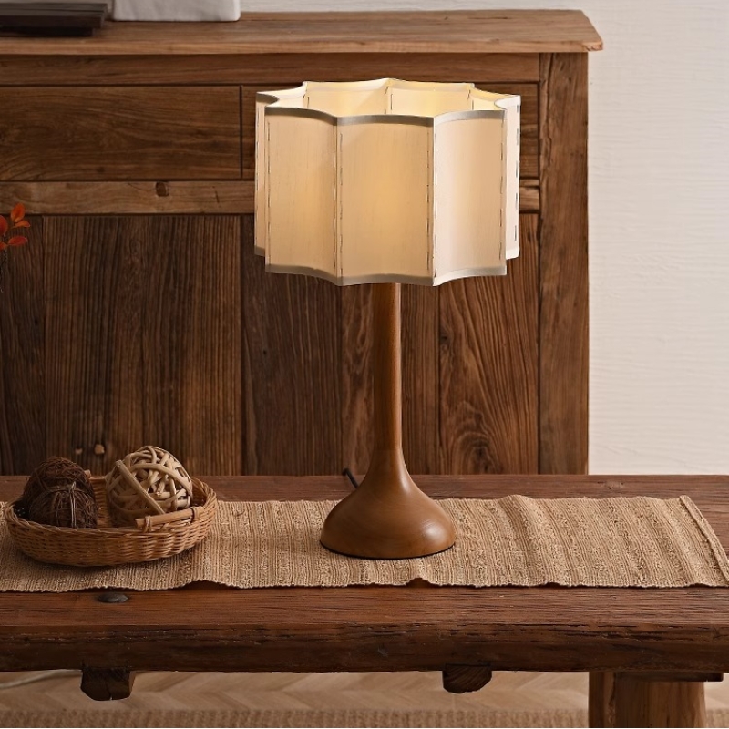 Handmade Minimalist Solid Wood LED Floor Lamp Residential Villa Decorative for Living Room Bedroom Study Hotel E26 Base