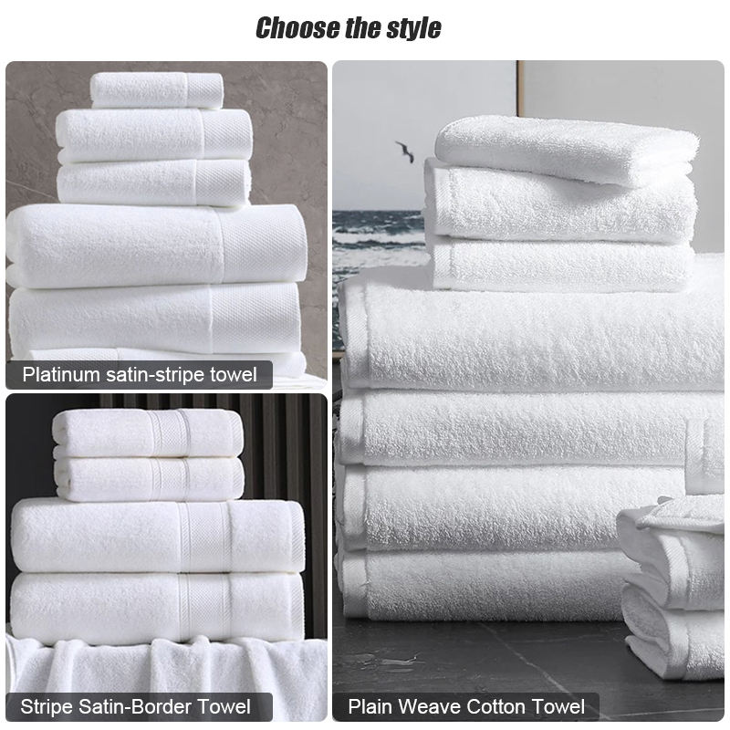 Белое банное полотенце из 100% хлопка с вышитым логотипом для отелей (Serviette De Bain En Coton)