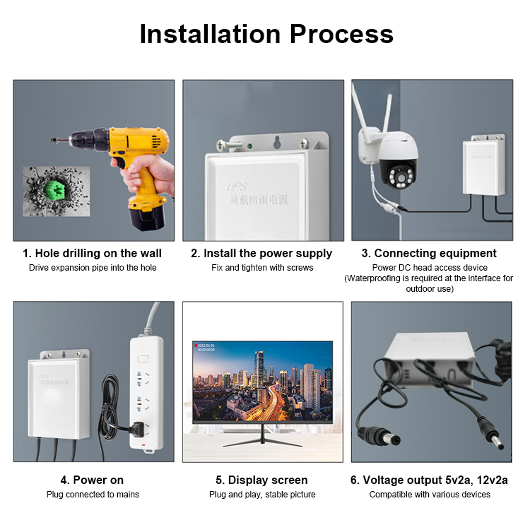 Mini 12V UPS Three Phase 6000mAh Battery Uninterruptible Power Supply 15000mah Camera UPS with Wi-Fi Features