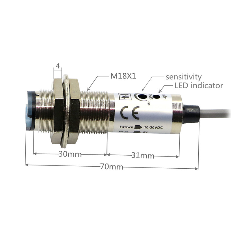 Photoelectric Sensor Datasheet CDD-40P PNP NPN Diffuse Reflective 40CM Proximity Sensors