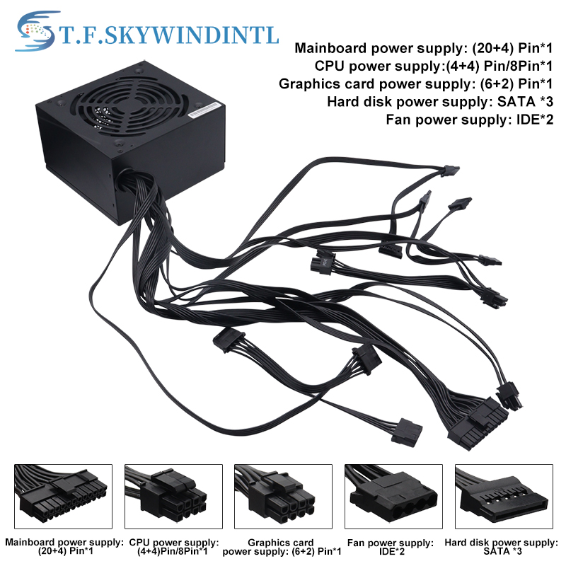 200W 300W 400W 500W 600W 700W 80plus Gold Certified ATX PC PSU Cheap PC Desktop Gaming Computer Server Power Supply in Stock