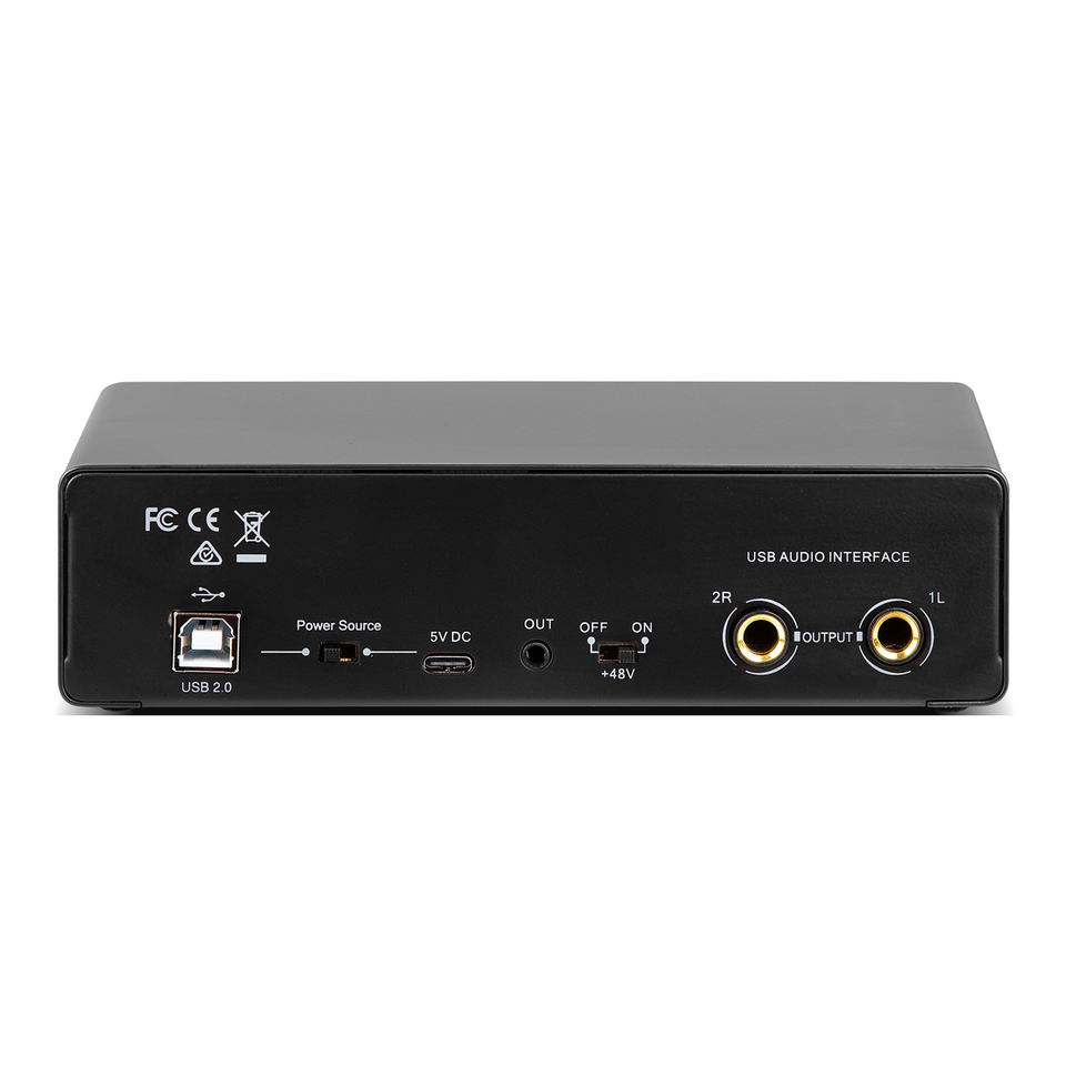 Professional 2 Channel  USB Professional Studio Sound Card Recording 24 Bit 192Khz Audio Interface for Live Streaming