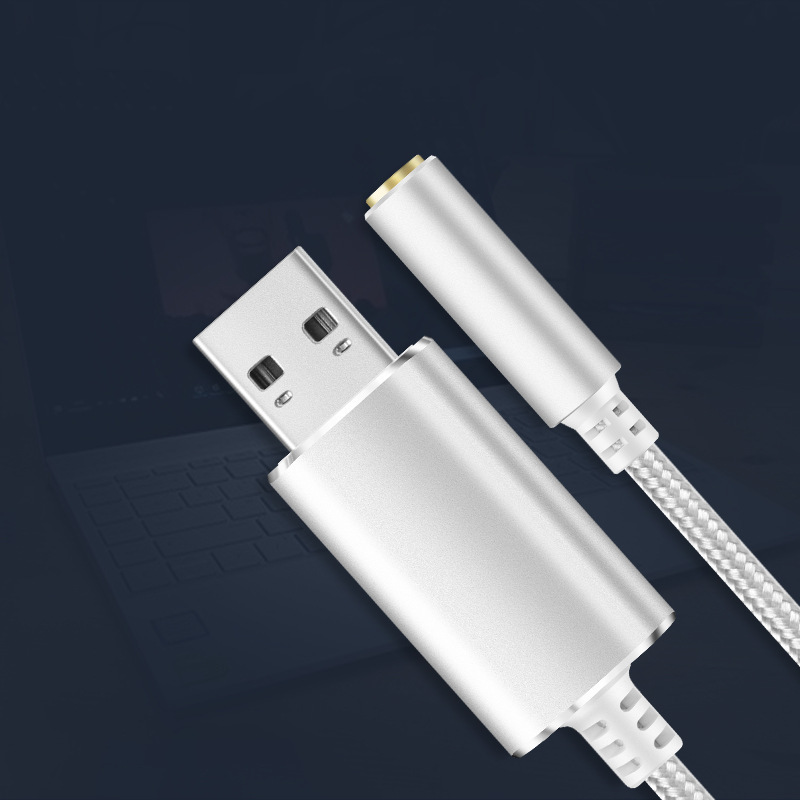 0.2M USB External Sound Card 3.5mm Headphone Microphone Audio Adapter for PS4 PC Notebook
