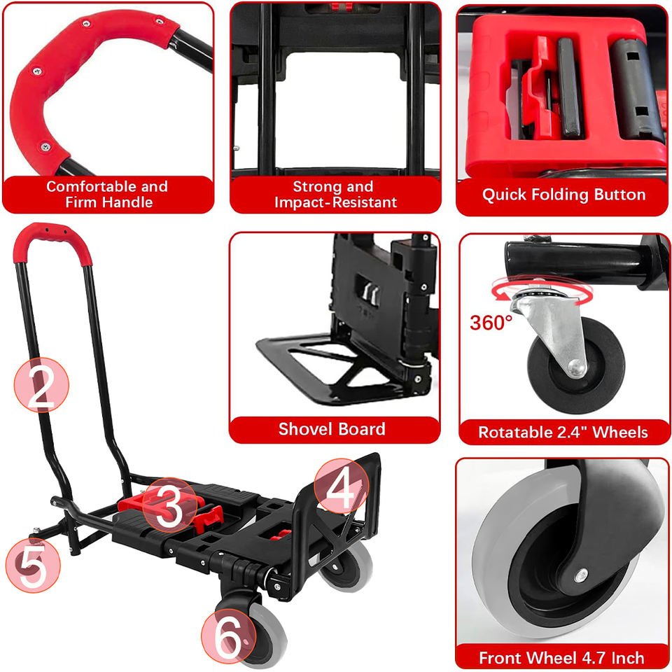 Складная ручная тележка-трансформер 2 в 1