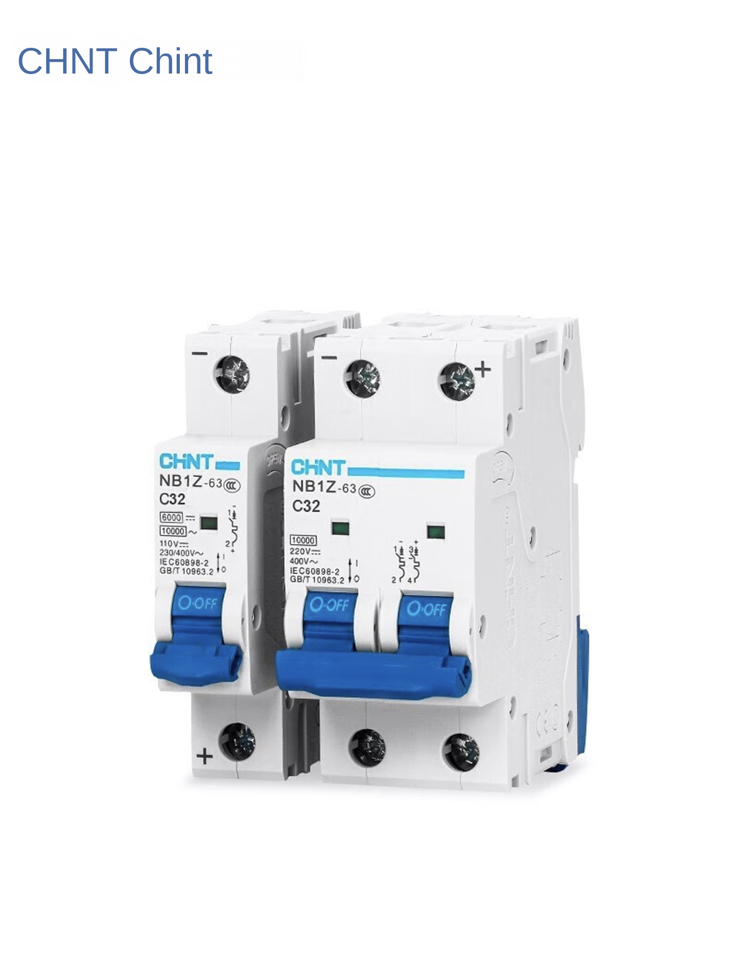 CHNT AC/DC Universal 400V Circuit Breaker NB1Z-63-2P-C32 Air Switch Made in Mainland China