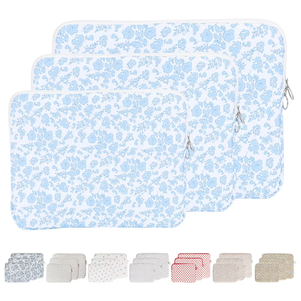 Xianghui 11/13/15 Inch Laptop Sleeve Quilted Coquette Floral Laptop Carrying Case Office Accessories Laptop Bag