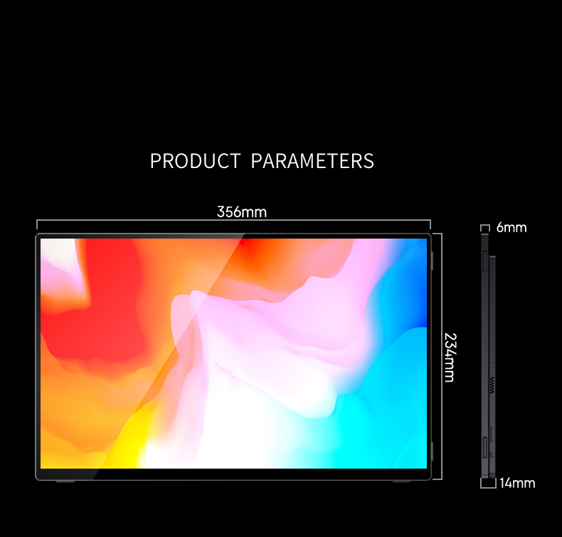 16inch 1080p IPS Built-in Battery Aluminum Alloy Type C Two Speakers Touch Screen Business Series Portable Monitor All One Stand
