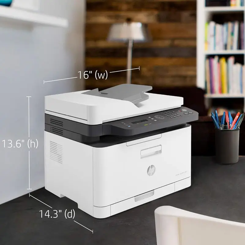 ForHP Color Laser 179fnw Wireless All in One Laser Printer with Mobile Printing & Built-in Ethernet, Works with Alexa (4ZB97A)