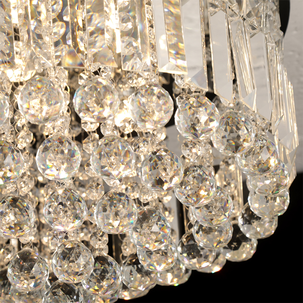 High Quality Luxury Crystal Ceiling Lamp with Chrome Finish Premium Interior Lighting