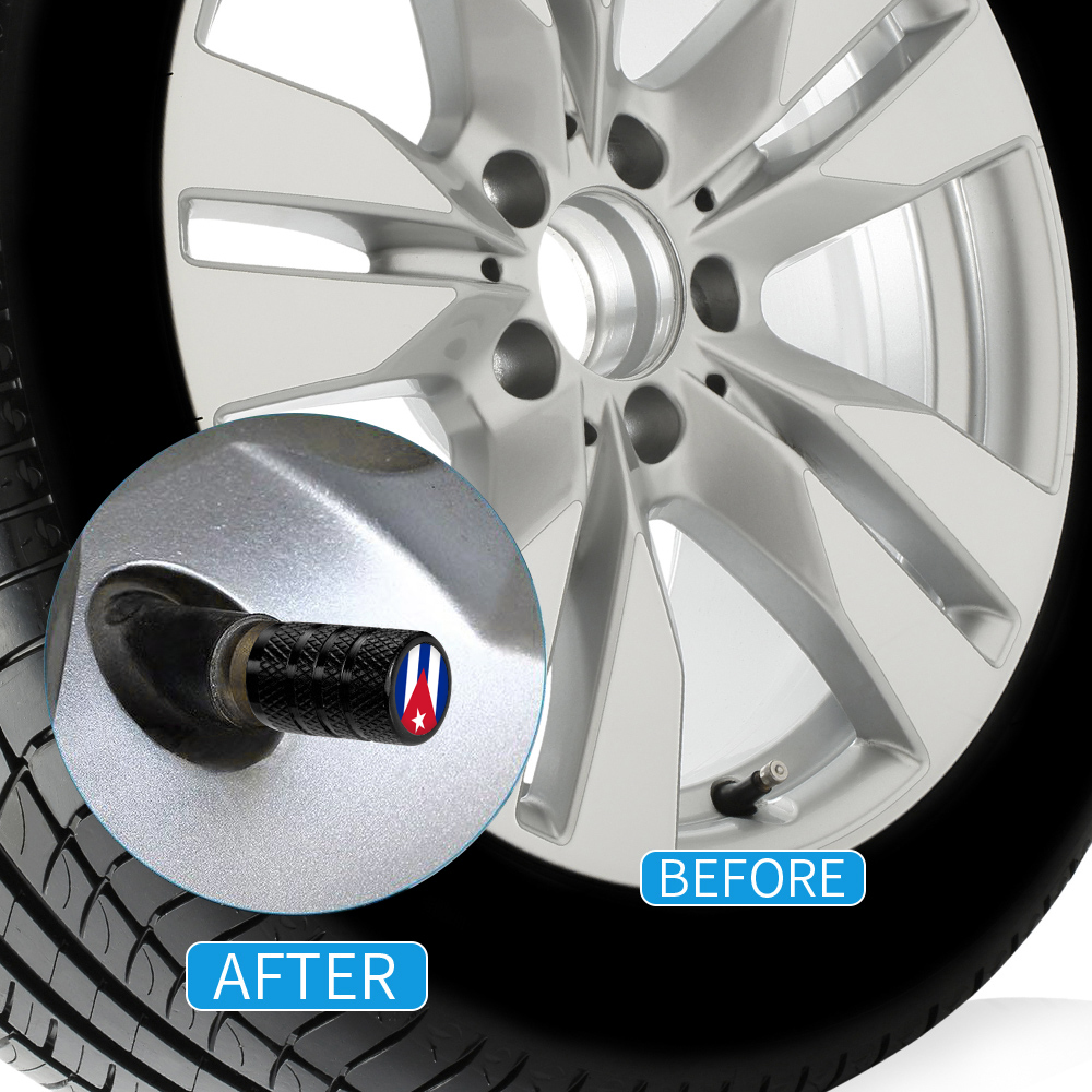 Customizable Air Wheel Tire Valve Stem Caps Various Countries National Flag Vehicle Logo Cover Accessory New Condition