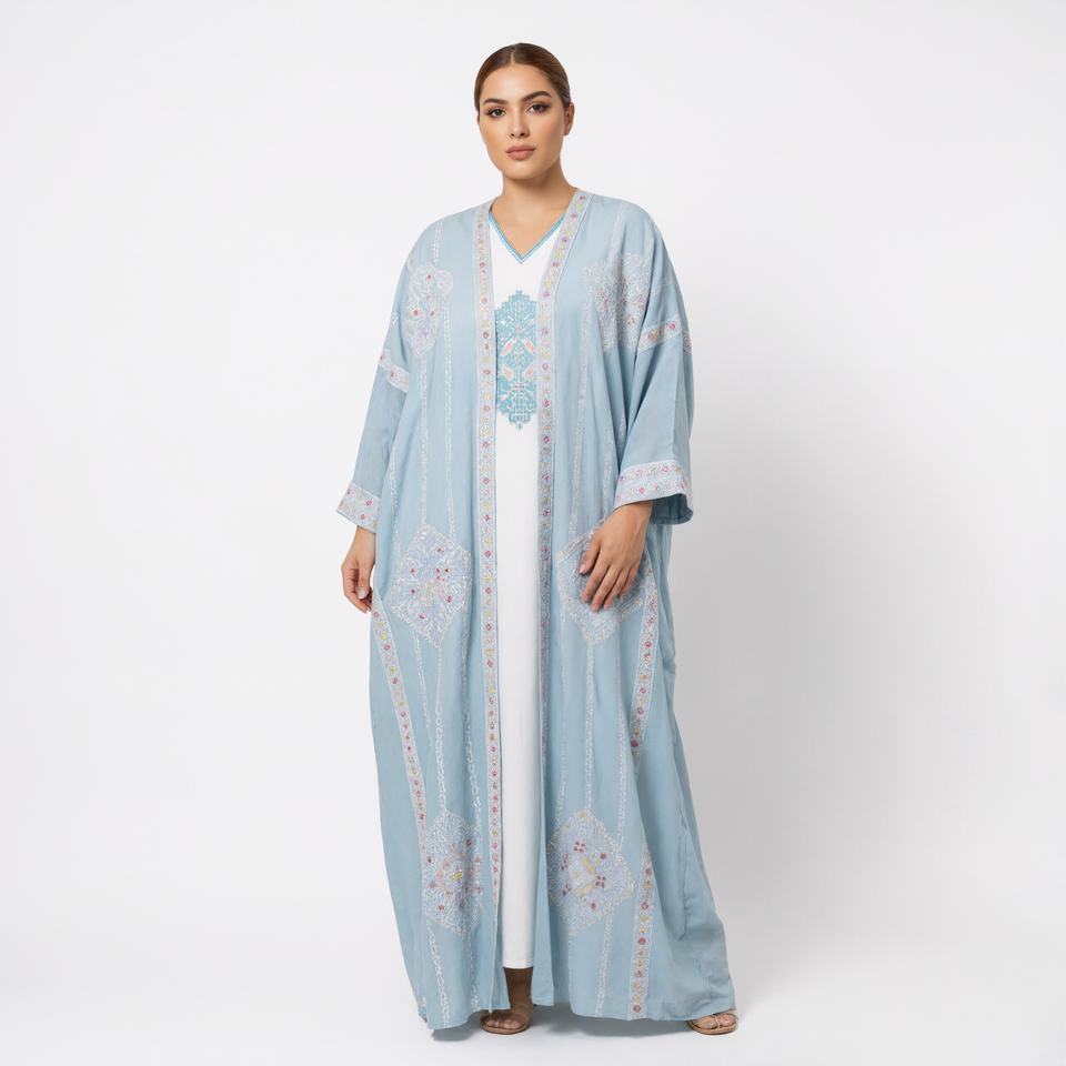 2026 Islamic Clothing Luxury Dark Blue