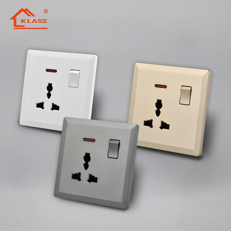 Modern Electrical Supplies Power Switch 13A UK Sockets with Indicator Universal Electric Switches and Sockets China PC Free